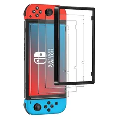 3枚入り switch フィルム 硬度9Hガラスフィルム 気泡防止 指紋防止 撥水撥油 switch 保護フィルム 貼付道具付 自己吸着 飛散防止 Switch専用 (Switch 用)