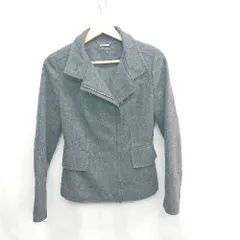 ◇ ⊇ UNITED ARROWS ユナイテッドアローズ 日本製 ウール混 長袖 ライダースジャケット サイズ38 グレー レディース E  【1411280032688】