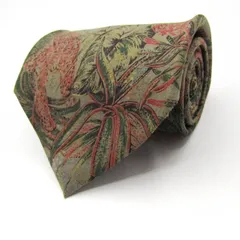 アレクサンダージュリアン ブランド ネクタイ シルク 総柄 メンズ グレー Alexander Julian 【中古】