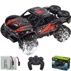 水陸両用 ラジコンカー 子供向け 人気 ラジコン 防水 車 リモコンカー オフロード ドリフト 2.4Ghz 4WD 360°回転 RCカー 全地形 特技車 ラジコンボート 電動 おもちゃ 電波認証 男の子 誕生日 クリスマス プレゼント 祝日 贈り物