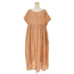 【nestRobe】01182-1157 フレンチスリーブリネン2wayドレス ロングフレンチスリーブワンピース