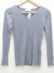 ◇ SLOBE IENA スローブイエナ ウール100% リブ 長袖 セーター ブルー系 *  【1002799776660】