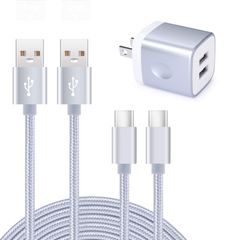 【人気商品】Viviber「2ポートUSB充電器*1個+USB Type-Cケーブル1.8m*1本、0.9m*1本」USB充電アダプター 急速充電器 タイプC充電器 AC USBコンセント アンドロイドスマホ充電器 ドコモ携帯充電器 Xperia充電器 Gal