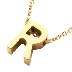 【R：ゴールド×ワンサイズ】[Cream dot. クリームドット公式] ネックレス レディース  ステンレス製 金属アレルギー つけっぱなし ショート チェーン イニシャル アルファベット 大人 上品 エレガント きれいめ シンプル  