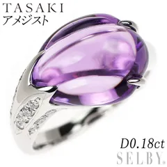 田崎真珠 K18WG アメジスト ダイヤモンド リング D0.18ct - メルカリ 