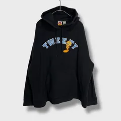 ☆LOONEY TUNES☆トゥイーティー☆フリースパーカー☆キャラクター☆ブラック☆XL-XXL相当☆B25M