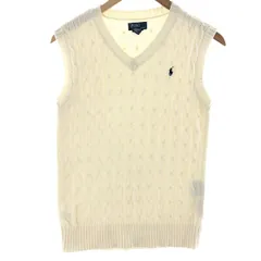 古着 ラルフローレン Ralph Lauren POLO by Ralph Lauren ケーブル編み Vネック コットンニットベスト メンズL相当/eaa380941