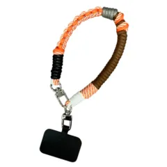 ☆ ストライプオレンジ ☆ 編み込みパラコード ハンドストラップ ハンドストラップ スマホ 携帯ストラップ ショートストラップ 編み込みパラコード 手首 スマホストラップ リストストラップ 落下防止 携帯アクセサリー スマホアクセサリー 大人