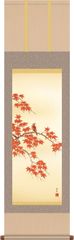 秋掛 掛け軸-紅葉に小鳥/茂木蒼雲(尺三)小さめ床の間 和室 1MA6-01C