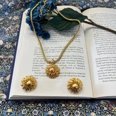 MONET ネックレス　イヤリング　ヴィンテージ　コスチュームジュエリー　金色 モネ　ひまわり　太陽