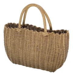 ☆ ブラウン ☆ PPカゴバッグ かごバッグ おしゃれ カゴバッグ かごバック バスケット カゴバック 洗えるかごバスケット かごバスケット 洗える トートバッグ フェイク ラタン 夏バッグ 春 サマーバッグ レディースバッグ バッグ バック 鞄 手提げ