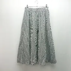 ◇ earth music&ecology ギンガムチェック柄 コットン100% レース ロング フレア スカート サイズF ブラック レディース E  【1309040023765】