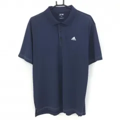 【超美品】アディダス 半袖ポロシャツ ネイビー ステッチ白 メンズ O/XG ゴルフウェア adidas