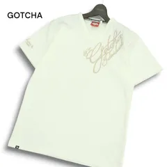 【美品】 GOTCHA ガッチャ 春夏 ロゴ刺繍★ エンボス 半袖 Vネック カットソー Tシャツ Sz.L メンズ 白 サーフ
