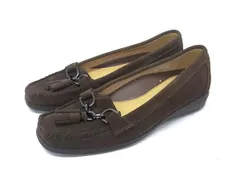 ■美品■ REGAL リーガル スエード ヒール パンプス ローファー フラットシューズ タッセル 表記サイズ 23.5cm 靴 ブラウン系 DJ0882