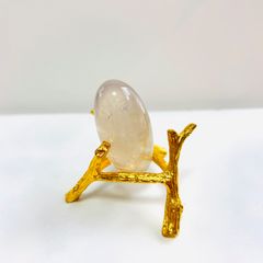ブルーローズクォーツ✳︎ゴールデンヒーラー共生✴︎エッグ✳︎握り石
