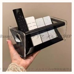 小物入れ 多用途 クリア スクエア型 コンパクト おしゃれ かわいい インテリア 収納 ラック ラグジュアリー リモコン 文房具 事務用品 化粧品 グレー