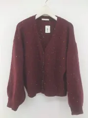 ◇ ehka sopo エヘカソポ ミックス 長袖 ニット カーディガン サイズM ボルドー マルチ レディース P  【中古】 【1210240005799】