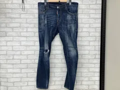 DSQUARED2 S71LB0776 ディースクエアード デニムパンツ ジーンズ ボタンフライ ダメージ リメイク ペイント メンズ 48 インディゴ