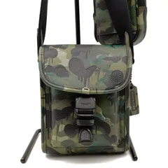 超美品 COACH コーチ メンズ ショルダーバッグ チャーター ノース／サウス クロスボディ ウィズ ハイブリッド ポーチ ウィズ カモ プリント C5326 グリーンカモフラージュ