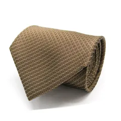 タカキュー ブランド ネクタイ チェック柄 ドット 格子柄 シルク PO メンズ ブラウン TAKA Q 【中古】