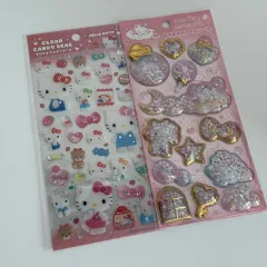本物のハローキティ クリア 立体グリッター ステッカー