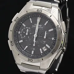 保/箱付 カシオ ウェーブセプター 電波ソーラー ブラック文字盤 クロノグラフ WVQ-M410 メンズ腕時計 2000000 NSK KMR