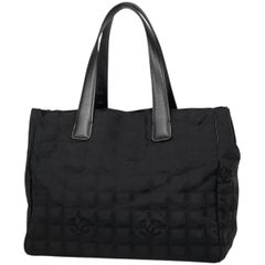 【在庫一掃】 シャネル CHANEL ニュートラベルライン トート MM ココマーク ショルダーバッグ トートバッグ ナイロンジャガード ブラック A15991 レディース 【中古】