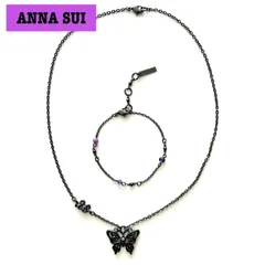 ANNA SUI アナスイ　蝶モチーフネックレス&ビーズブレスレットセット