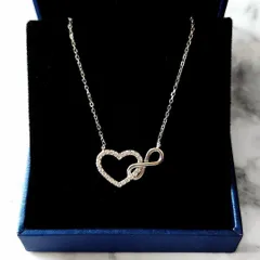 168N【高品質✨】小粒ダイヤ　ハート　無限大　∞マーク　シルバー　ネックレス