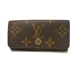 LOUIS VUITTON ルイ・ヴィトン ミュルティクレ 4 新型 LVロゴ フラワー 4連 ブラウン スナップボタン RFID ICチップ 現行 モノグラム マロン キーケース M69517
