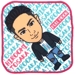 【中古】タオル・手ぬぐい(男性) 登坂広臣(イラスト/ホワイト×ピンク) ミニタオル 「HIROOMI TOSAKA LIVE TOUR 2018 “FULL MOON”」 会場限定カプセル景品