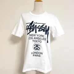 Stussy WORLD TOUR TEE ワールドツアーTシャツ ロゴTシャツ S 白