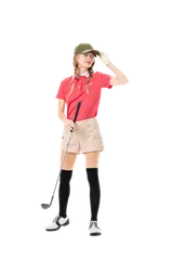 ヒュストニーUVカット 韓国ゴルフレギンス ツートン フェイクソックス ニーハイ