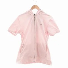 バーバリーブラックレーベル BURBERRY BLACK LABEL パーカー ブルゾン ジップアップ フーディ 半袖 3 ピンク ■GY01 /VU◇ 0217