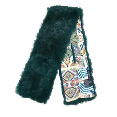 ETRO エトロ ラビット ファー マフラー / 差し込み ティペット / グリーン / イタリア製 / ファッション 小物 雑貨【レディース】【中古】のサムネイル