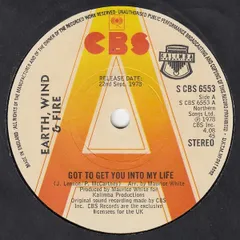 英7” Earth, Wind & Fire Got To Get You Into My Life SCBS6553PROMO CBS /00080