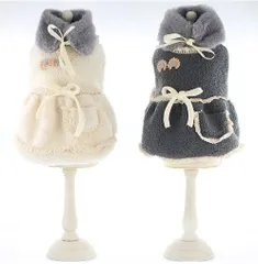 👗ベルベットサンドレス（マフラー付き）【送料無料/在庫処分/店内 セール/返品交換不可 】犬服 犬の服 ペット 猫 姫系　かわいい　リボン　フリフリ　パーティー　ワンピース　ドレス　スカート　花　乙女 可愛い 人気　お揃い　冬服　ワンピース　裏起毛