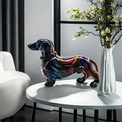 【美品】犬　ダックスフント　金属　置物　インテリア　工芸品　美術品　A1314 犬 ダックスフント 金属 インテリア 工芸品 美術品 置物 小物