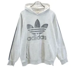 アディダス 90s カナダ製 オールド トレフォイルロゴプリント 長袖 スウェットパーカー M グレー adidas プルオーバー メンズ