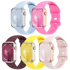 【迅速発送】5本セット アップルウォッチ バンド コンパチブル Apple Watch バンド 38mm 40mm 41mm 42mm 44mm 45mm 46mm 49mm スポーツストラップ 交換ベルト 柔らかいシリコン素材 通気性 防水性 に対応 iW