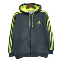 adidas アディダス スウェット フルジップ パーカー スポーツ ワンポイントロゴ グレー (メンズ M) 中古 古着 T0491