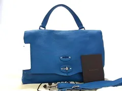 ■新品■未使用■ ZANELLATO ザネラート ポスティーナ レザー 2WAY ハンドバッグ トート ショルダー レディース ブルー系 FM4483のサムネイル
