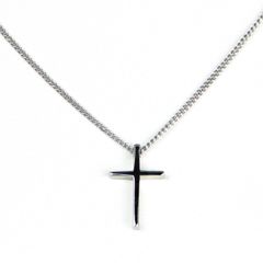 [ZIYMU] ミニ クロス ネックレス ロザリオ 十字架 ペンダント チェーン シルバー925 レディース 40cm zm-p-002