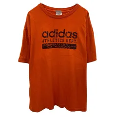 adidas プリントTシャツ XL オレンジ アディダス プルオーバー ビッグサイズ スポーティー カットソー 古着卸 アメリカ仕入 a704-5263