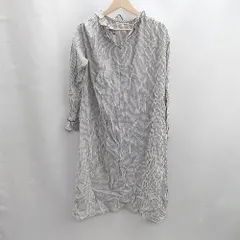 ◇ ⊂ Libra Cue リブラ キュー ストライプ柄 長袖 ロング ワンピース サイズ 1 ブラック系 レディース E  【1502030045802】のサムネイル