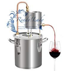 小型ワイン醸造設備 紫銅蒸留器 ワイン製造設備 水蒸気蒸留 発酵タンク 食品級304ステンレス鋼製 家庭用 電子温度計付き (20L)