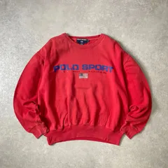 90's vintage POLO SPORT RALPH LAUREN ロゴプリント USAflag クルーネック  スウェット ポロスポーツラルフローレン