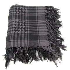 ユニクロ ストール チェック柄 ショール ブランド 小物 レディース ブラック×グレー UNIQLO 【中古】