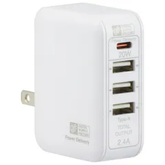 ACアダプター(USB PD Type-C+Type-A×3/ホワイト) (MAV-AUPD2032-W)